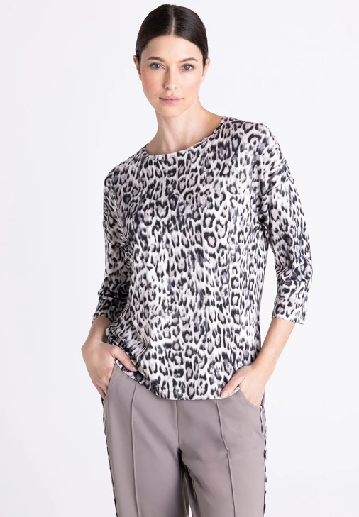 TUZZI QUIET WILD Damen-T-Shirt „Leopard“ mit Kimono-Ärmeln