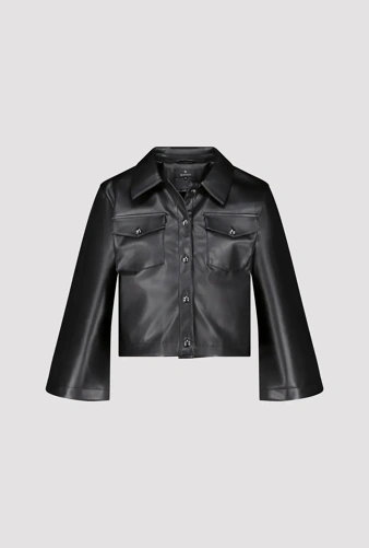 MONARI TOKYO Damenjacke schwarz Kunstleder kurz (6)