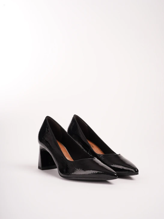 TAMARIS Damen Pumps schwarz lackiert