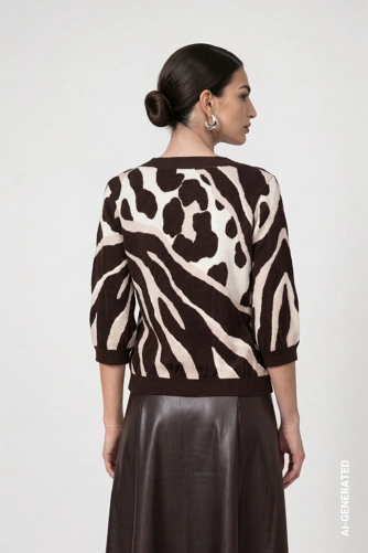 MONARI FASHION SHOW Damenpullover in Braun-Beige (2)