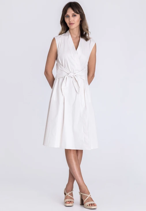 TUZZI ESSENTIALS Damen Kleid beige mit Gürtel