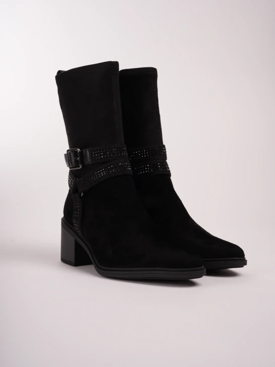 REGARDE LE CIEL Damenstiefel aus Wildleder schwarz