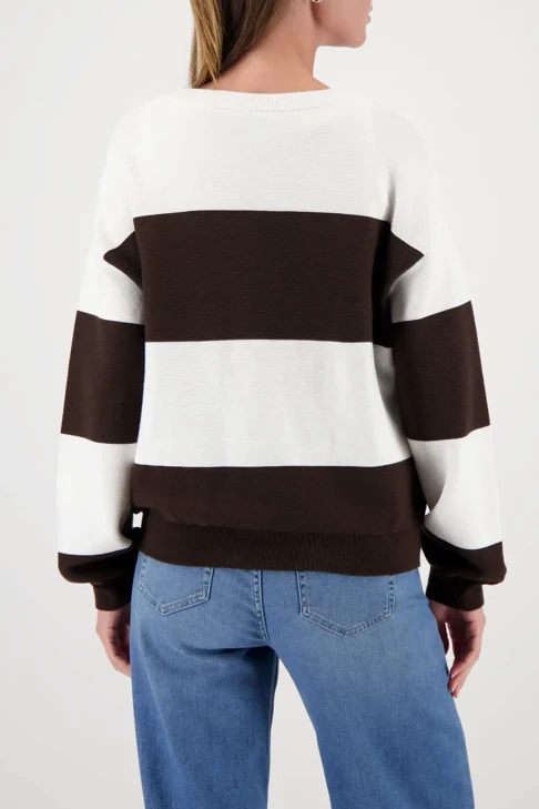 MONARI CAPE TOWN Damen Pullover braun und weiß