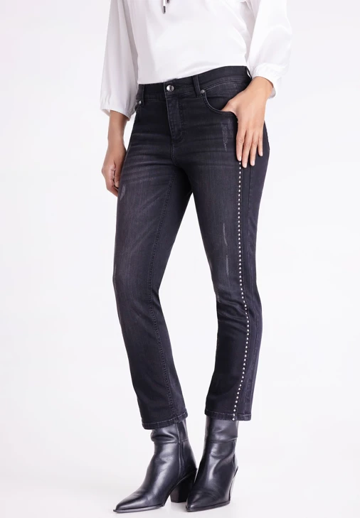 TUZZI TAKE THE R Damenjeans, schwarz, verwaschen