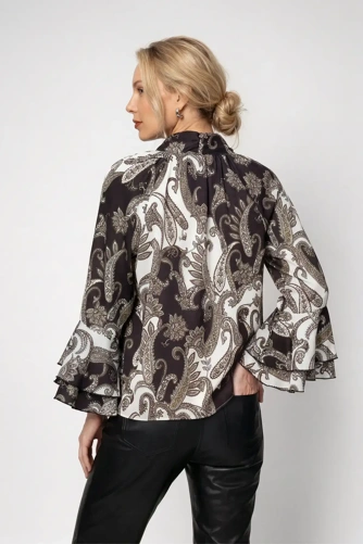 MONARI FRONT ROW Damenbluse, schwarz-weiß gemustert (1)