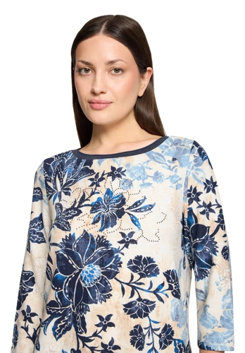 BETTY BARCLAY Damen-T-Shirt in Beige mit Blumenprint und Strasssteinen (3)