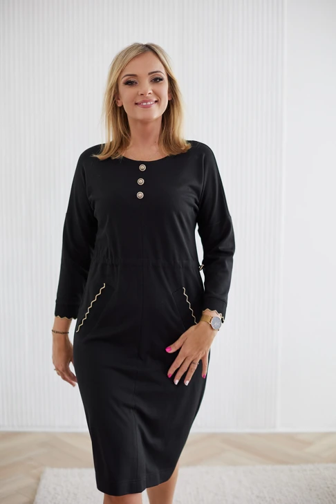 la'AURORA Schwarzes Taillenkleid für Frauen