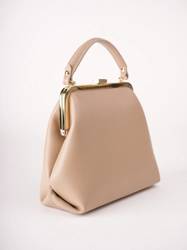 GROSSO BAG Damenhandtasche aus Leder, dunkelbeige (1)
