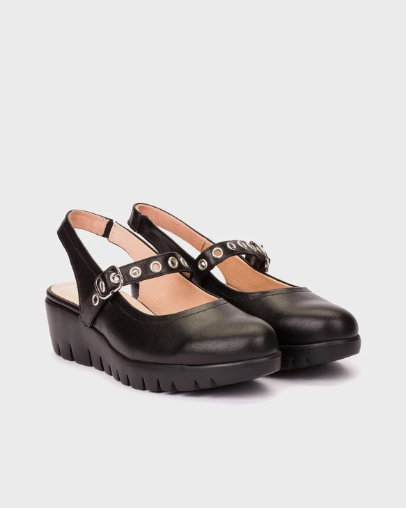 WONDERS Damen Sandalen ohne Absatz schwarz