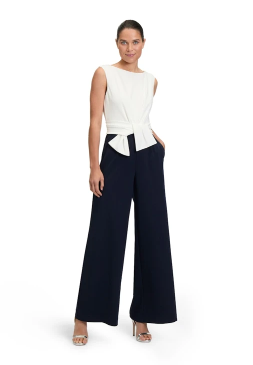 VERA MONT Damen Jumpsuit weiß und blau