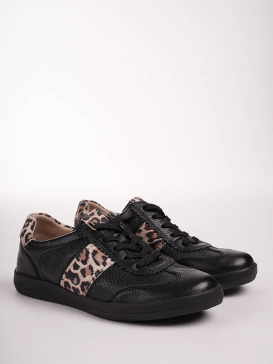 CAPRICE Damen Sneaker mit Tiermuster schwarz