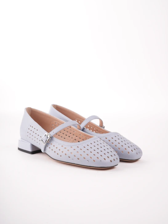 KARISMA Damen Pumps blau mit Fesselriemen