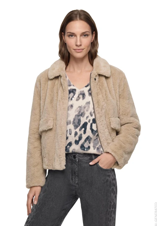 BETTY BARCLAY Damen-Pelzjacke in Graubeige